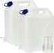 Plasticforte Grote Water Jerrycan - 2x - 21 Liter - Kunststof - Wit - met Kraantje en Dop