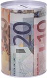 FREE & EASY Spaarpot euro biljetten - Blik met geld opdruk - 10 x 15 cm