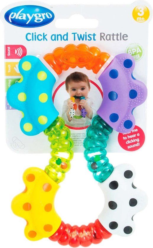 Playgro Click and Twist Rammelaar - Multicolor - 3+ Months