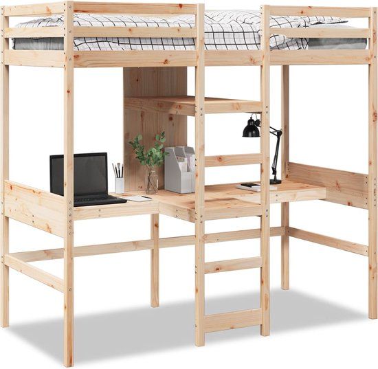 vidaXL Hoogslaper - 75x190 cm - Massief Grenenhout - Naturel