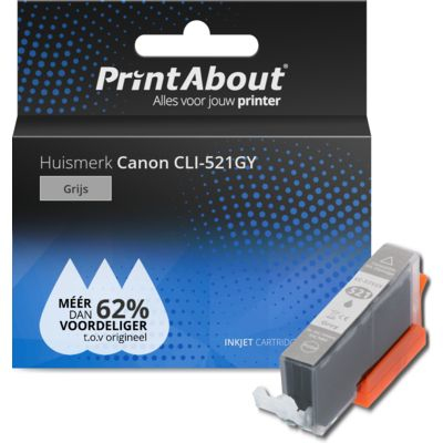 PrintAbout Huismerk Canon CLI-521GY Inktcartridge Grijs