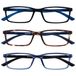 OPULIZE See 3 Stuks Blauw Licht Blokkeert Leesbril Zwart Bruin Blauw Computer Ontspiegeld Mannen Vrouwen BBB9-123 +1,00