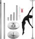 Dansepole professionnelle, ensemble de danse rotatif et statique, pole portable et amovible, pole robuste en acier inoxydable de 45 mm, pole de fitness réglable en hauteur, adapté au fitness à domicile, dans les clubs et les gymnases, argent