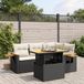 Maison Exclusive - Ensemble de meubles de jardin 5 pièces avec canapé et coussins, noir, en polyrotin