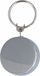 Merkloos Sleutelhanger oprolbaar nikkel met stalen ketting 58cm rond 51mm en verende riemklem