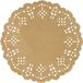 Merkloos Santex 20x Bruine/naturel ronde placemats 35 cm papier met kanten uiterlijk