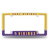 Rico Industries NFL Voetbal Minnesota Vikings Two-Tone 30,5 x 15,2 cm chroom All Over Automotive gelicentieerd plaatframe voor auto/truck/SUV