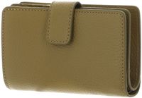 COCCINELLE Leren portemonnee Metallic Soft Mini Wallet Grained Leather Seagrass kaki