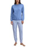 CALIDA Pyjama blauw / wit