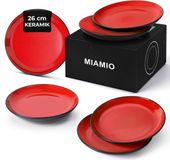 MIAMIO - Set 6 keramische dinerborden (26 cm) - Le Papillon (Rood)