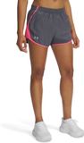Under Armour UA Fly By 3'' Shorts-GRY Dames Sportbroek - Castlerock - Super Roze - Reflecterend
