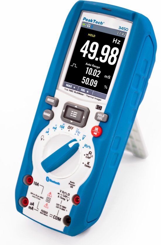 Peaktech 3450: True RMS grafische multimeter met warmtebeeldcamera (80x80 pxl.) ~ 6.000 counts ~ 1000V AC / DC met datalogger en Bluetooth 4.0