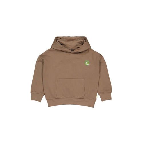 QPI hoodie met backprint - bruin