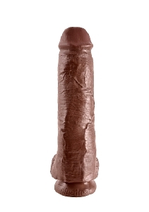 King Cock - 11 Inch Cock - With Balls - Brown