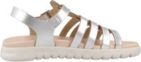 Geox Kinderen Sandalen Platte Band Grijs Leer Maat 28