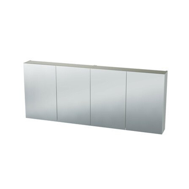 Nemo Nemo Spring Nebulo luxe spiegelkast - 160x65x17.8cm - 4 dubbelzijdige spiegeldeuren - glazen leggers - met stopcontact - zonder schakelaar - kleur: White Standard 20037096