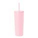 Simple Modern Geïsoleerde beker met deksel en rietje | Iced Coffee Cup Herbruikbare roestvrijstalen waterfles reismok | Geschenken voor Vrouwen Mannen Haar Hem | Klassieke Collectie | 710ml | Blush