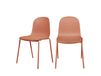 Terracotta Lot de 2 chaises en tissu et métal pieds terracotta