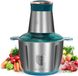 Hachoir électrique - 2 litres, utilisable pour la viande et les légumes - Lames en acier inoxydable - Multifonctionnel - Vert clair