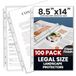 Performore 100 Transparante Kunststof Hoezen in Archiefkwaliteit, Transparant, 21,6 x 35,6 cm, voor Mappen en Documenten