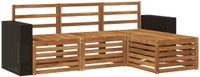 vidaXL Acacia Hout Bank Loungeset Naturel 4-Zits