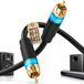 Kabel BlueRigger Kabel Audio Cinch dubbel afgeschermd voor subwoofer en vergulde contacten - 2,4 m