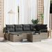 vidaXL Tuinbank - Set - 7 - st - Grijs - poly - rattan
