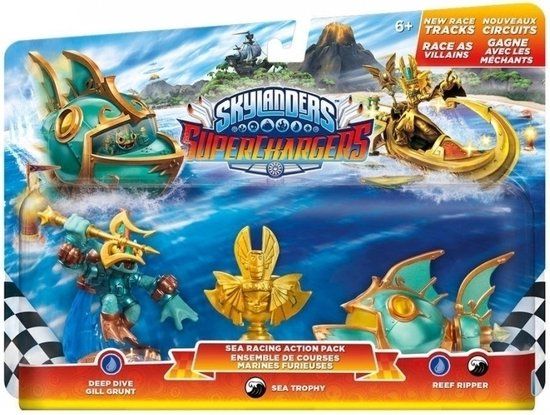 Skylanders Superchargers Sky Racing Action Pack Deep Dive Gill Grunt, Sea Trophy and Reef Ripper