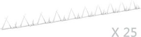 vidaXL Muurspikes 25 stuks 1 m staal zilver