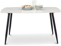 IDIMEX Eettafel MORA 140 x 80 cm met keramisch tafelblad – wit/zwart
