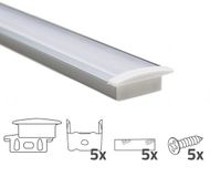 RexTech Led strip profiel inbouw laag 2 meter - 8 mm hoog - incl. afdekkap