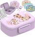 Bearfoot Lunchbox pour enfants avec compartiments, sans BPA, pour filles et garçons, 100% étanche, pour maternelle, école (chien et chat)