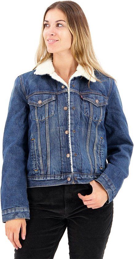 Levi's Original Sherpa Truckerjack Blauw L Vrouw