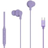 Celly, In-ear hoofdtelefoon met USB-C-kabel, met antwoordknop, volumeregeling, geïntegreerde microfoon, kleur violet