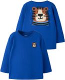 Name It jongens longsleeve shirt blauw biologisch katoen 86