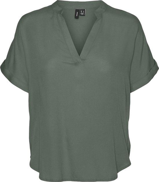 VERO MODA VMBEAUTY SS TOP WVN GA NOOS Women's Top - Size L - Laurel Wreath