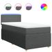 vidaXL Boxspringbed met matras, gris foncé, 100x200 cm, rembourré