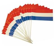 Merkloos / Sans marque Haza-Witbaard Feest zwaaivlaggetje - 200x - Nederlandse vlag - 20 x 30 cm - kunststof