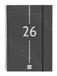 Finocam Spiraalkalender 2026, weekoverzicht, verticaal, januari - december (12 maanden), jaarplanner 2026, met elastiek, omslag van polypropyleen, spiraalbinding, zwart, Spaans