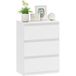 Commode à 3 tiroirs, meuble de rangement moderne pour la chambre, blanche