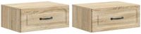 vidaXL Muurbevestigde Nachttafel Sonoma Eiken 49 x 34,5 x 20 cm