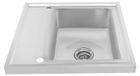 Évier encastrable en acier inoxydable 60 x 50 cm avec trou pour robinet