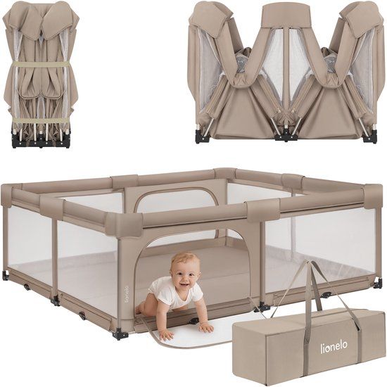 Lionelo Florence Easy Fold XL - Grondbox / Baby Box 180×200 cm - Beige