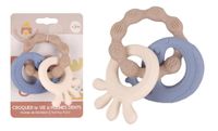 DORON & CHARLIE - Bijtring - Babyaccessoire - 056347 - Blauw - Siliconen - Zeedieren - Babyspeelgoed - 1e leeftijd - 13 cm x 8 cm - Vanaf 3 maanden