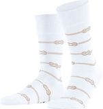 FALKE Sailing Rope gestreepte katoen linnen sokken heren wit - maat 45-46
