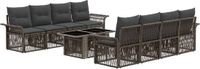 vidaXL - Tuinbank - Set - 9 - st - Grijs - en - Donkergrijs - poly - rattan