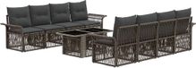 vidaXL - Tuinbank - Set - 9 - st - Grijs - en - Donkergrijs - poly - rattan