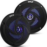 Pyle Luidsprekers - Waterdichte Marine Speakers - Luidspreker voor Boten - Weerbestendig 2-Weg Speakers - Buitenluidsprekers - Audio Stereosysteem met LED Verlichting - 240 Watt - 1 Paar - Zwart