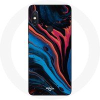 Maniacase Hoesje voor Xiaomi Redmi Note 5 Pro Abstracte textuur blauw zwart rood