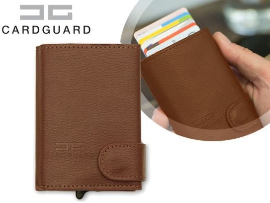 Orange Care Card Guard Protector Wallet - Uitschuifbare Portemonnee Brown